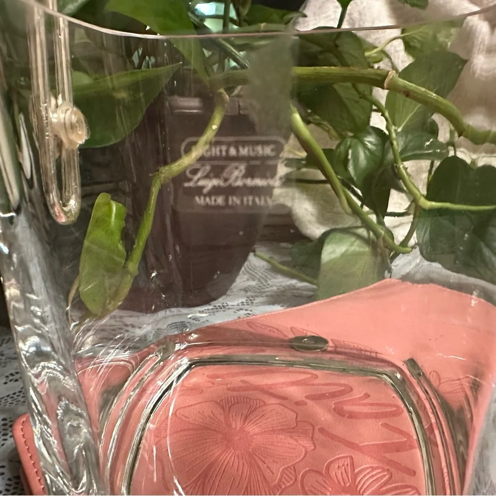 Strauss LUIGI BORMIOLI Hand Blown Italian Crystal With Silver Plated Handel MCM